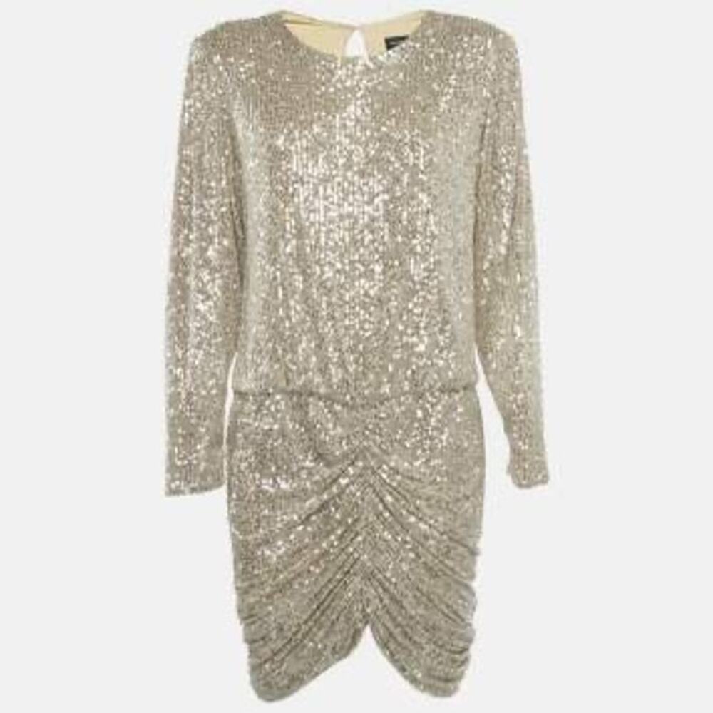 RETROFETE
Flynn Ruched Sequined Tulle Mini Dress Size M